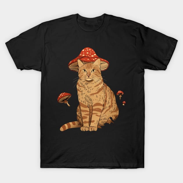 Cottagecore Aesthetic Cat Streams T-Shirt by ElinvanWijland birds